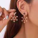 New Christmas Series Earrings For Women Rhinestone Pearl