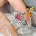 925 Sterling Silver High Carbon Diamond Pink Diamond Pear-shaped 4 7mm Water Drop Color Separation