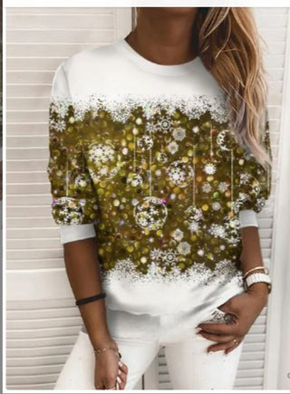 Buy lypyl3 Snowflake Women&#39;s Sweater Printed Pullover