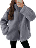 Women's Winter Lapel Zip-up Coat With Pockets
