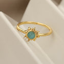 European And American Opening Adjustable Sun Opal Female Ring