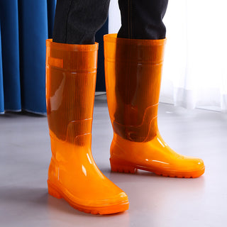 Men's Knee-high Rain Boots Non-woven Jelly Non-slip Wear-resistant