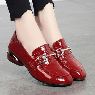 Buy wine-red Soft Leather Slip-on Two-way Shoes