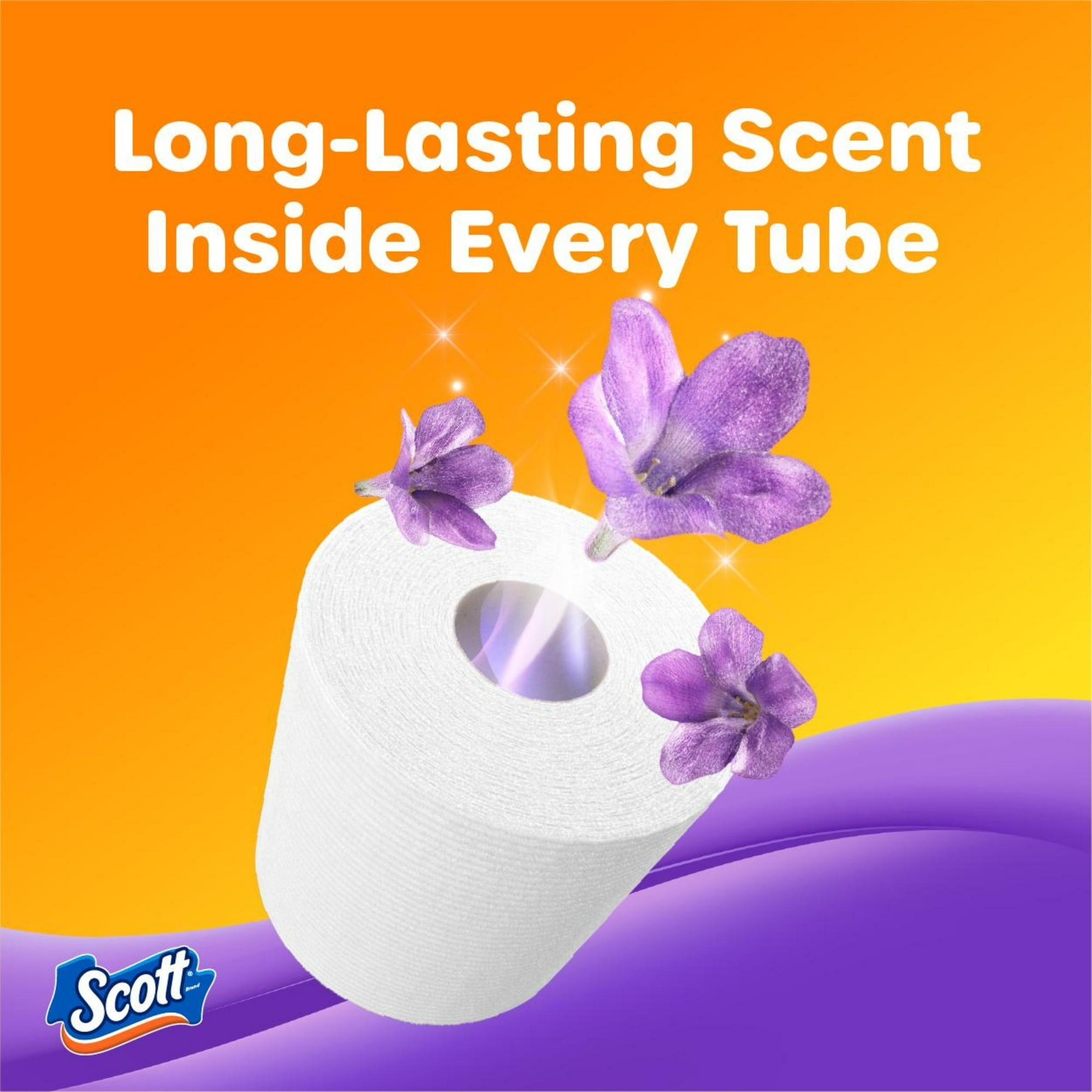 Scott ComfortPlus Toilet Paper with Soft Lavender Scented Tube, 12 Mega Rolls