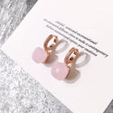 Classic Candy Color Earrings Inlay Transparent Zircon Crystal Earrings Platinum Plated Fashion Jewelry For Women Jewelry