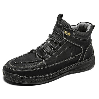 Buy black High-end Leather Martin Boots Men&#39;s Versatile High-top Shoes