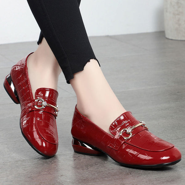 Soft Leather Slip-on Two-way Shoes