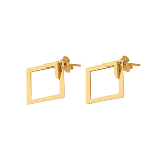 Buy gold Women&#39;s Simple European And American Style Square Geometric Earrings