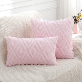 Buy pink Rhombus Cut Flower Nordic Style Sofa Living Room Office Pillow