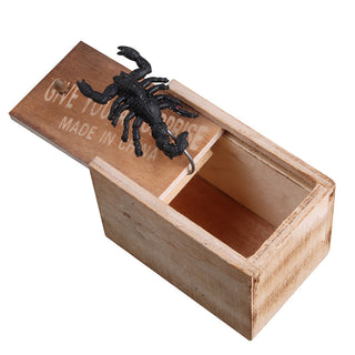 Buy style-random Prank Spider Wooden Scare Box Trick Play Joke Lifelike Surprise April Fools&#39; Day Funny Novelty Toys Gags Practical Gifts