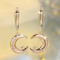 Champagne Gold Star And Moon Earrings Design Sense