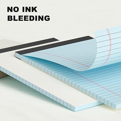 5 Pack Small Notepads 5x8 – College Ruled Perforated Writing Pads (30 Sheets Each)