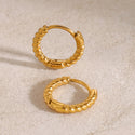 Stainless Steel 18K Gold Twist Weave Geometric Hollow Ear Stud