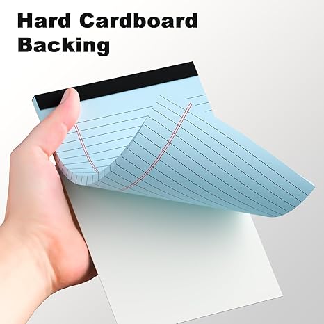 5 Pack Small Notepads 5x8 – College Ruled Perforated Writing Pads (30 Sheets Each)