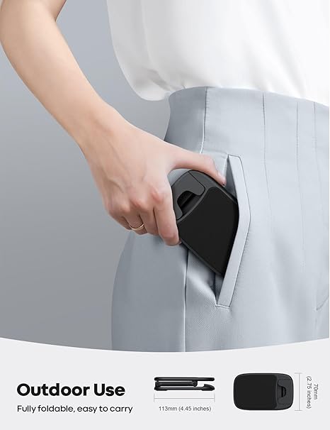 Lamicall Cell Phone Stand for Desk - [Height Adjustable] Foldable Mobile Phone Holder, Portable Stand for iPhone 17 16 15 14 13 12 11 Pro Max Plus Air, Galaxy S25, Telephone, Office Gift Accessories