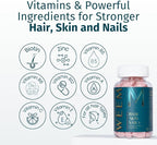 WEEM Hair Skin & Nails Gummies, Vegan Biotin, Extra Strength (1 Pack)