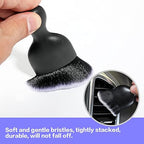 Car Interior Detailing Brush – Soft Bristle Cleaning & Dusting Tool, Auto Dash & Interior Cleaner (Black)
