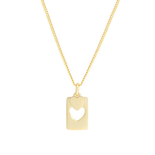 Buy xl70818k-gold Niche Design Hollow Heart Square Plate Necklace