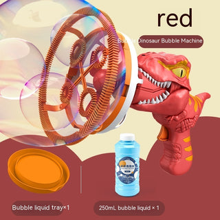 Buy red Fan Dinosaur Bubble Machine Bubble Blowing Toy Children&#39;s Handheld Bubble Machine New Cartoon Blowing Bubble Gun Toy Gift