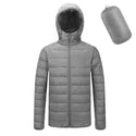 Men's Lightweight Hooded Coat Winter Warm Solid Color Zipper Jacket