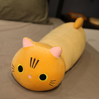 Buy yellow Large Size Cartoon Cat Plush Toys Stuffed Cloth Doll Long Animal Pillow Cushion