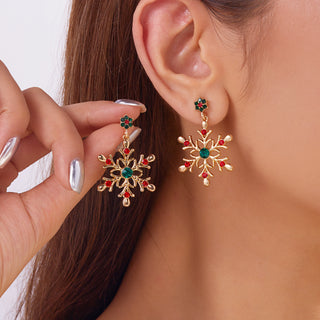 Buy 7-style New Christmas Series Earrings For Women Rhinestone Pearl