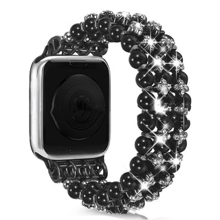 Buy black Three-row Pearl Diamond Strap