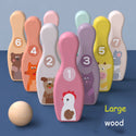 Animal wooden bowling toy