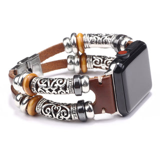 Buy coffee Strap Leather Watch Bracelet Smart Watch