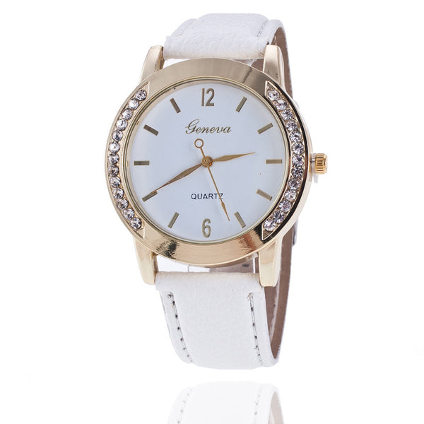 Geneva Diamond Quartz Watch Women