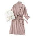 Unisex Pure Cotton Long Waffle Bathrobe