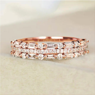 Buy q410-rose-gold Multilayer Ring Three-layer Fine Circle Line Setting