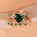 Women's Zircon With Diamond Heart-shaped Ring