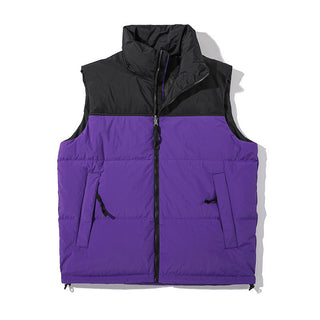 Buy purple New Color Matching Men&#39;s Down Leisure Vest Short