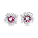 Special-interest Earrings Flower Rhinestone-embedded Tide