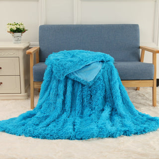 Buy sky-blue Plush Blanket Double-layer Blanket Multifunctional