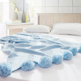 Buy blue Ball carpet cotton knit blanket