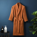 Unisex Pure Cotton Long Waffle Bathrobe