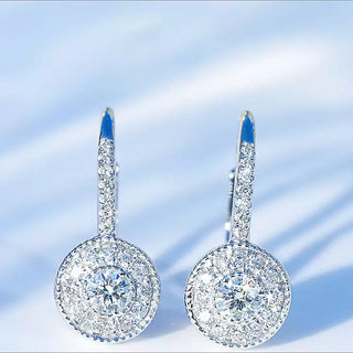 Buy white-gold-color Fashionable Women Over Earrings Studded With Zircon