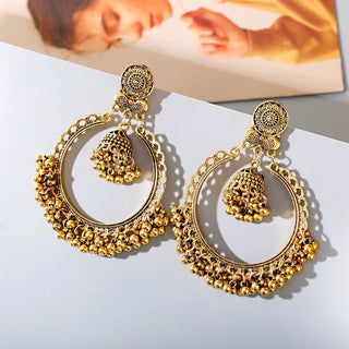 Bohemian Retro Ethnic Style Earrings Exaggerated Bell