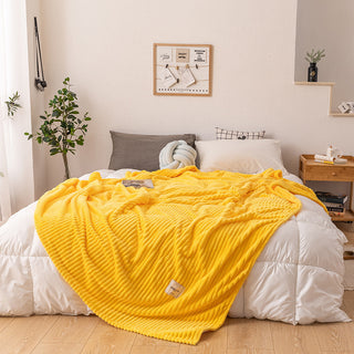 Buy yellow Single layer blanket milk fleece blanket