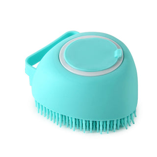 Buy green Silicone Dog Bath Massage Gloves Brush Pet Cat Bathroom Cleaning Tool Comb Brush For Dog Can Pour Shampoo Dog Grooming Supplies