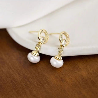 Buy pendant-earrings Micro Inlaid Zircon Plated 18K Elegant Sweet Pearl