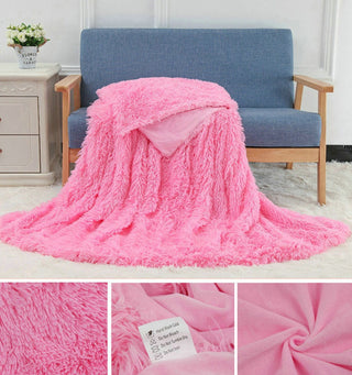 Buy pink-pillowcase Plush Blanket Double-layer Blanket Multifunctional