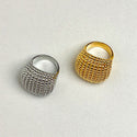 Retro Hollow Metal Ball Beads Simple Bracelet Ring