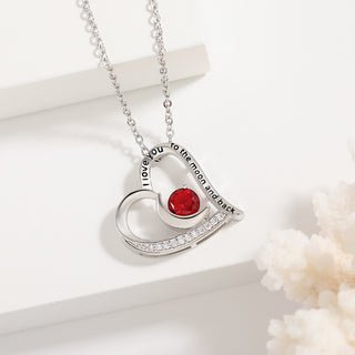 Buy red Love Necklace With Rhinestones And Letters Fashion Personality Heart-shaped Necklace Valentine&#39;s Day Gift