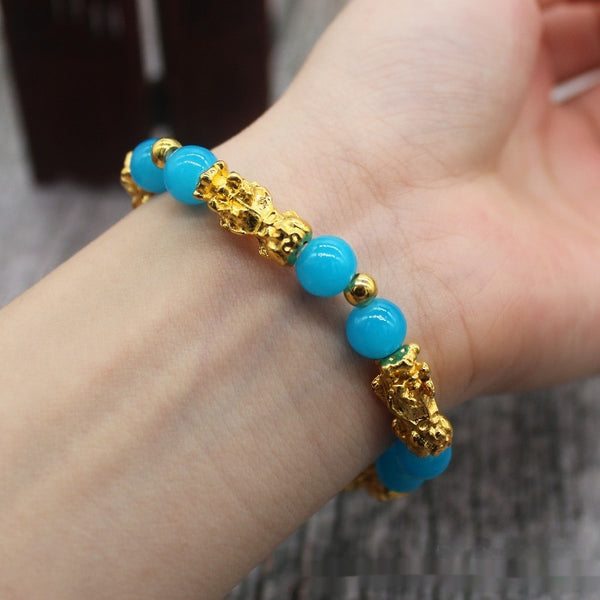 8mm Gold Plated Picchu Bracelet Female Personalized Bracelet