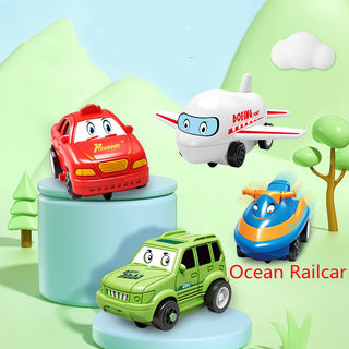 Buy ocean-railcar Children Puzzle Electric Railroad Speeder DIY Assembly Electric Car Automatic Rail City Scene Construction Education Toy Gift