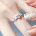 Simple Heart-shaped Zircon Women's Ring