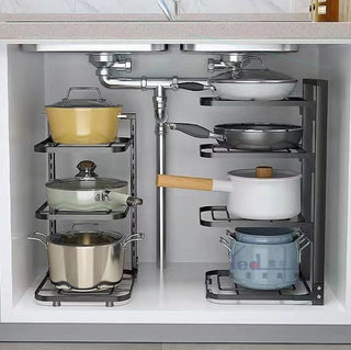 Pot Storage Kitchen Stainless Steel Storage Rack Pot Rack